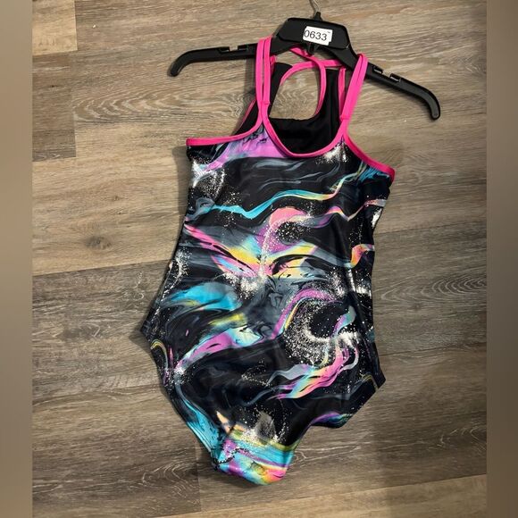 Justice Colorful Dance wear Bodysuit Sz XL Girls 16/18 - Picture 1 of 7